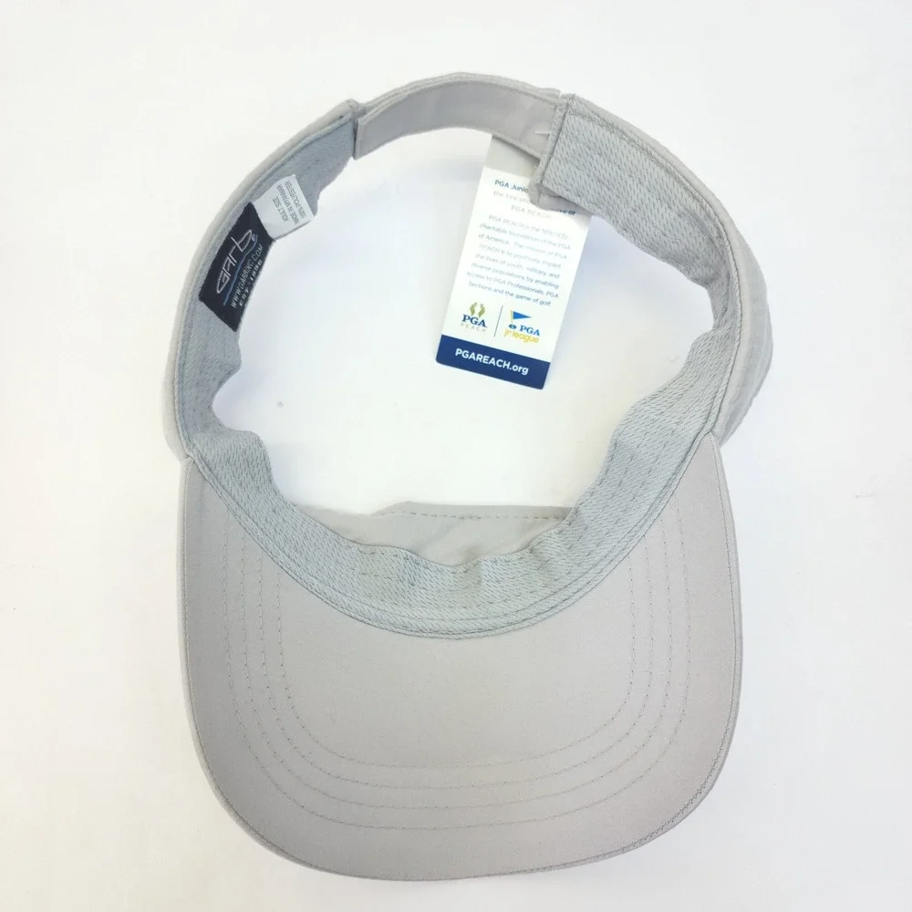 Garb PGA Junior League Golf Visor Adult Gray Adjustable Strap Hat NWT